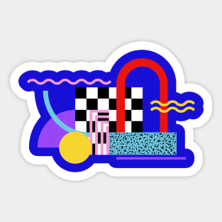 Memphis Pattern 8 / 80s Retro Sticker